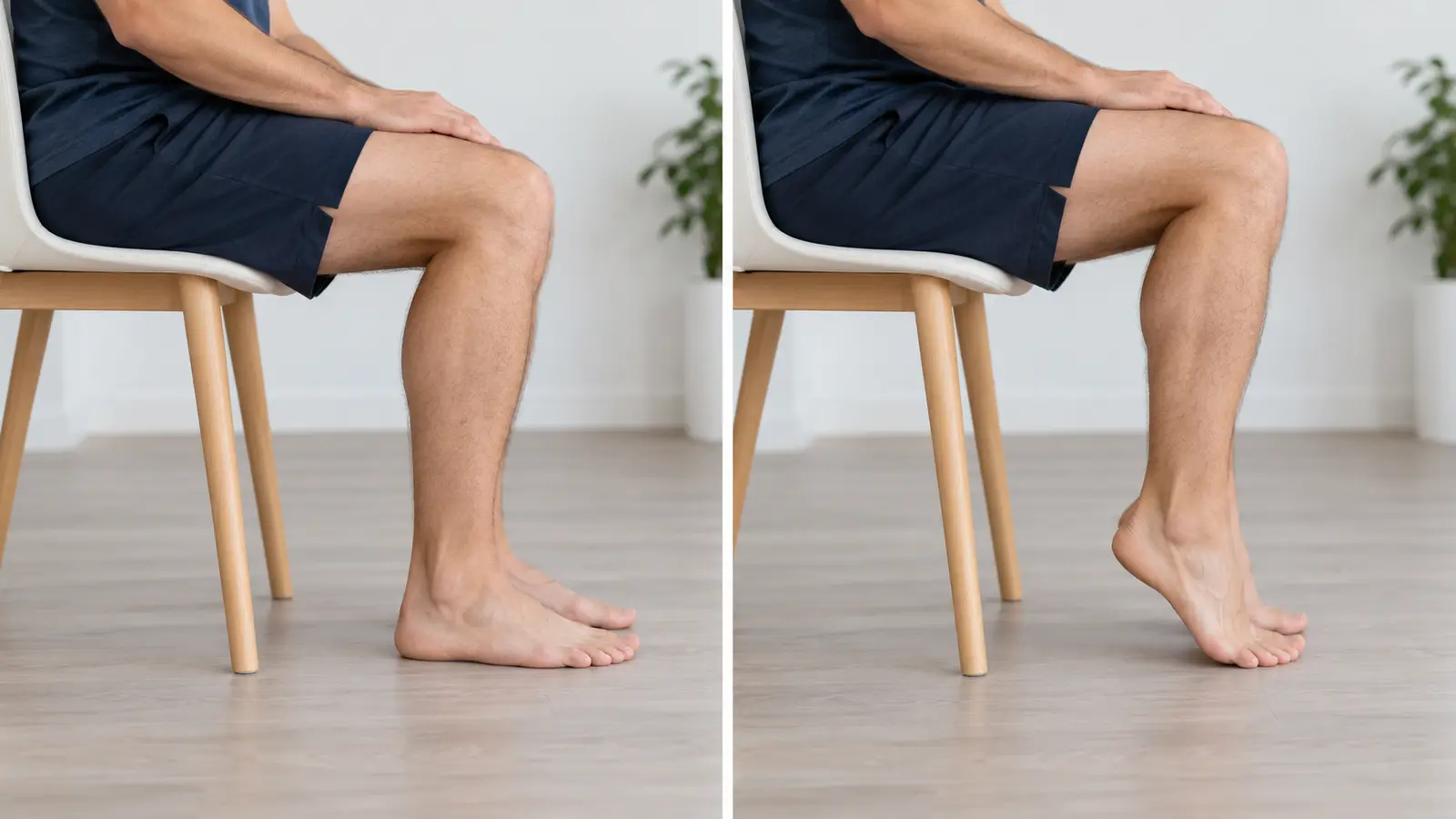 Técnica del Soleus Push-Up: posición inicial con el pie apoyado y elevación posterior del talón